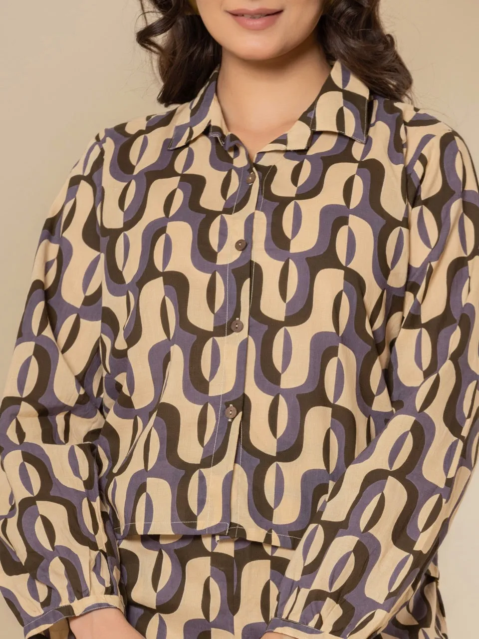 Abstract Caramel Plum Dream Co-Ord Set