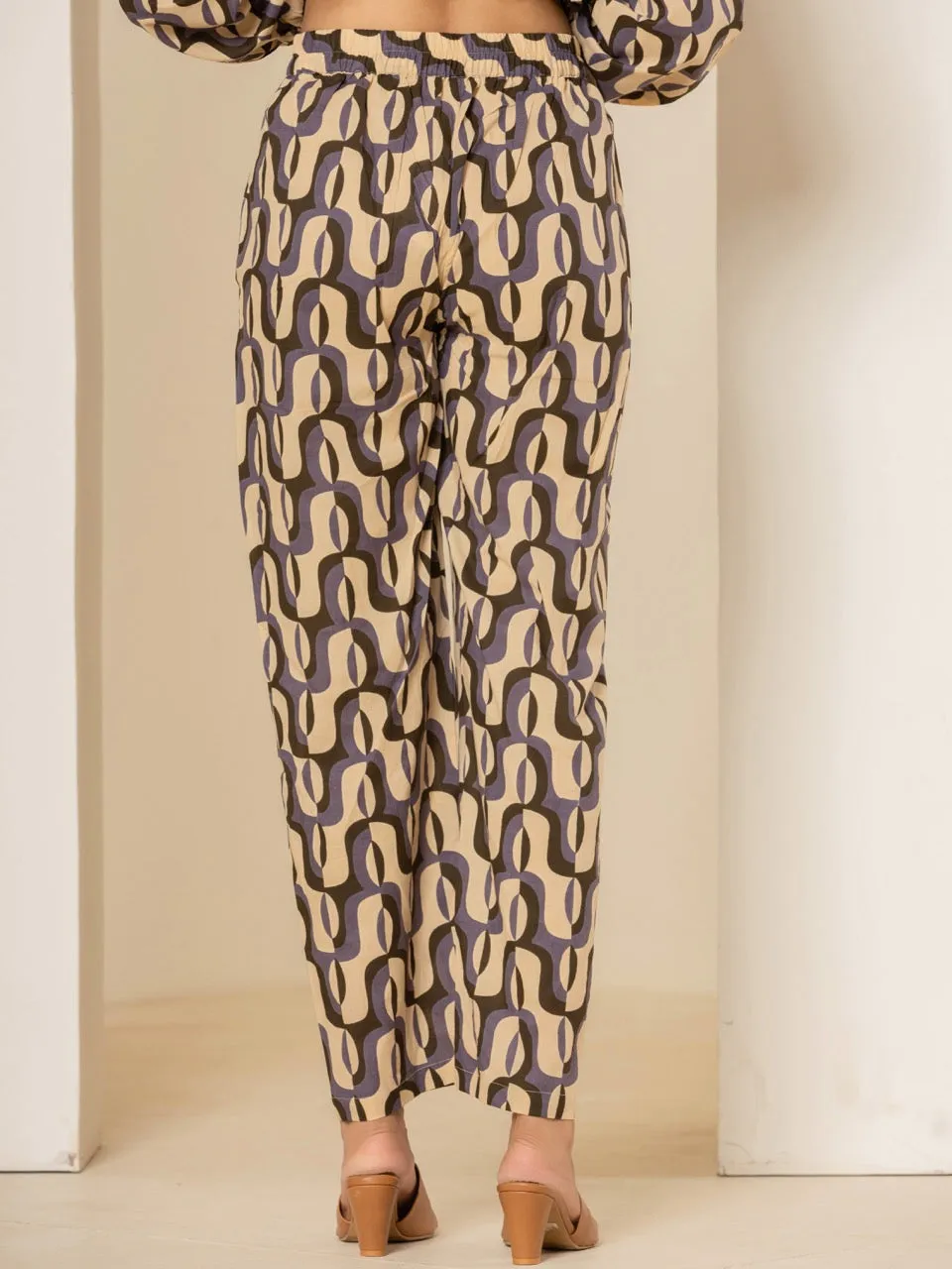 Abstract Caramel Plum Dream Co-Ord Set