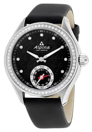 Alpina Horological Smartwatch Diamond Womens Calendar Quartz Satin Strap AL-285BTD3CD6