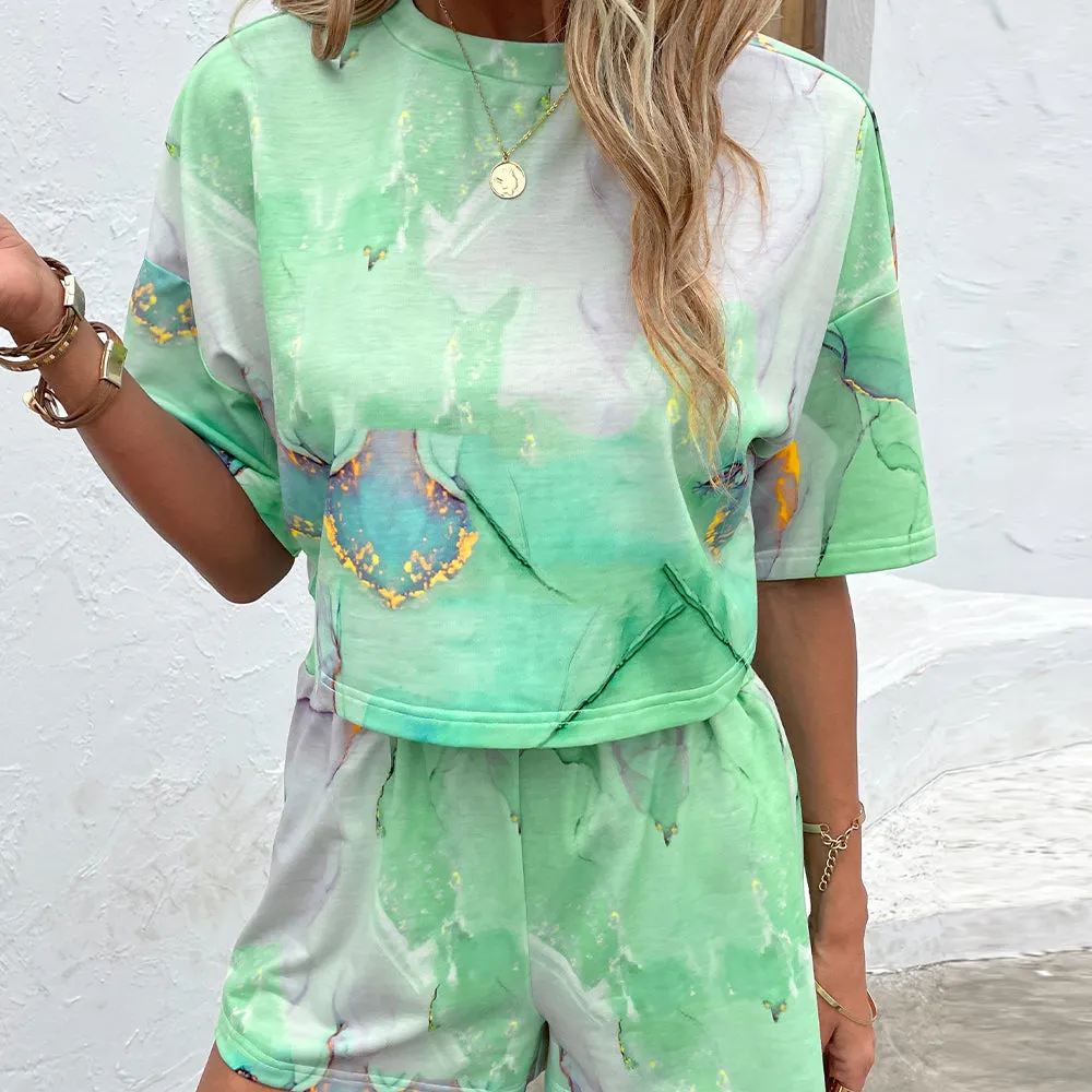 *APP EXCLUSIVE* Dropped Shoulder Half Sleeve Top and Shorts Set