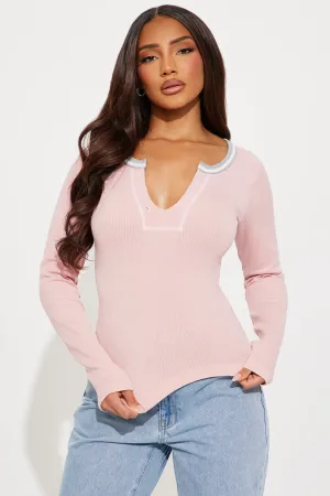 Ava Seamless Henley - Mauve