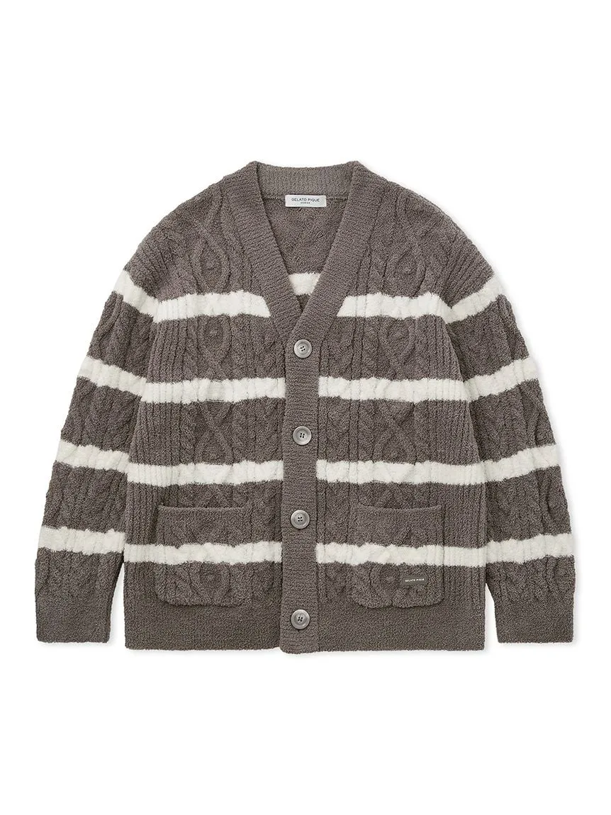Baby Moco Aran Border Button up Cardigan
