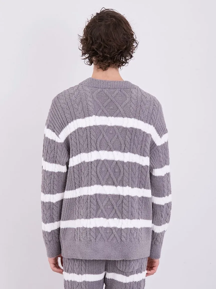 Baby Moco Aran Border Button up Cardigan