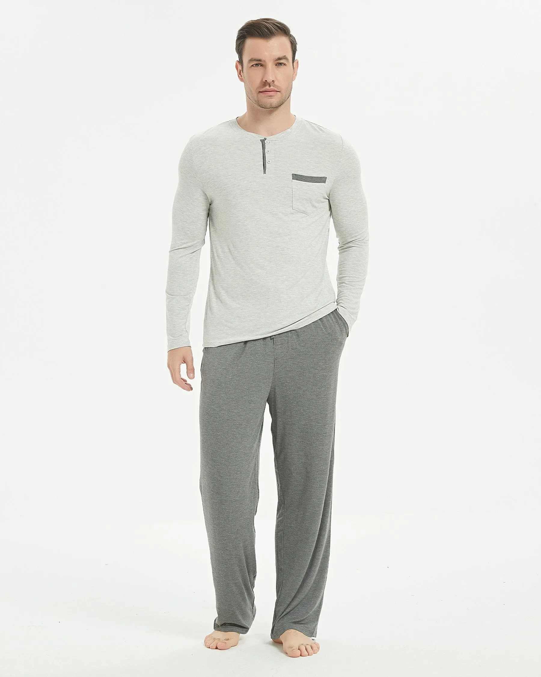 Bamboo Henley Long Sleeve Pajama Set
