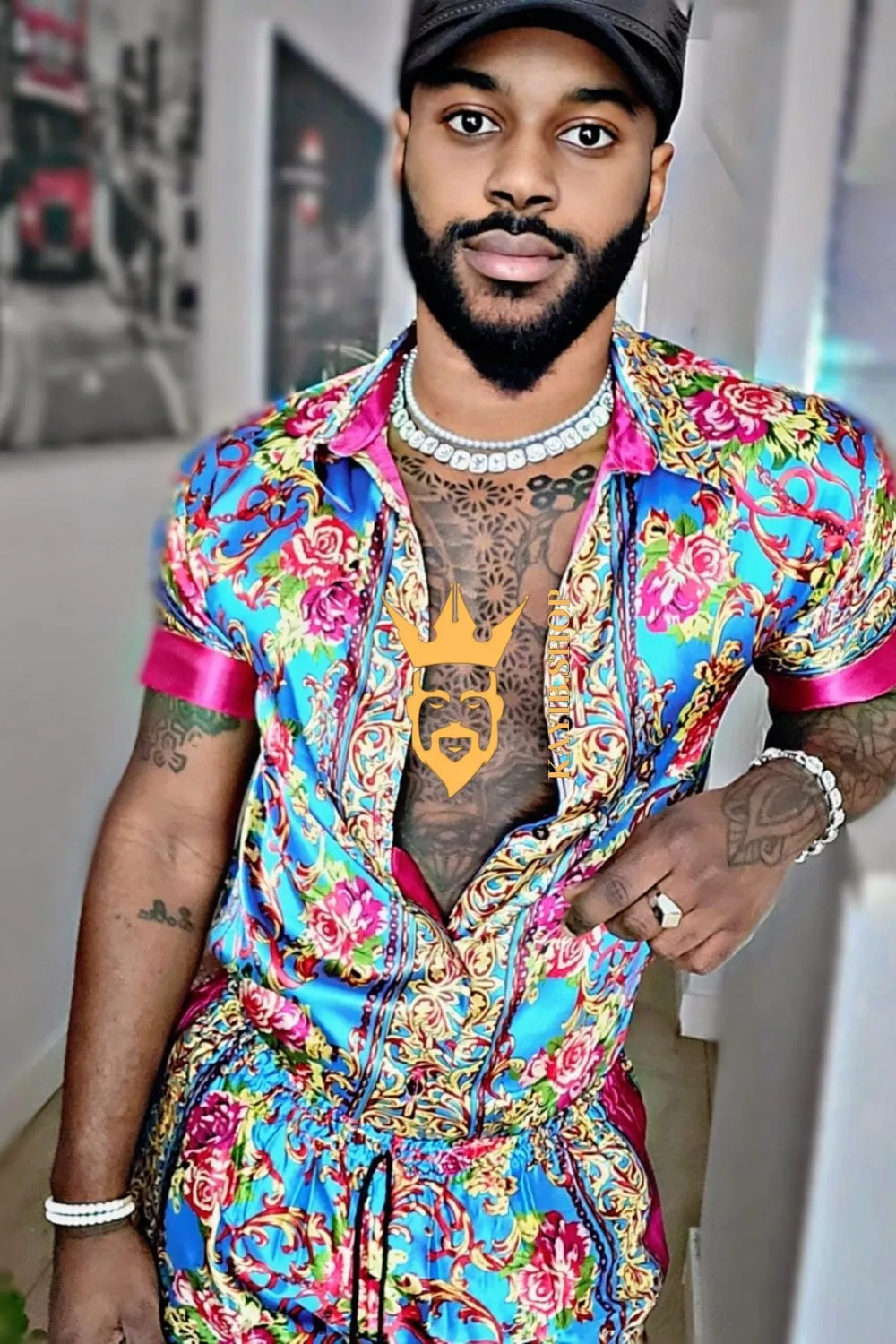 Barocco Print Silk Set - Elevate Your Style with Pure Luxury - Personalized Sizing Available