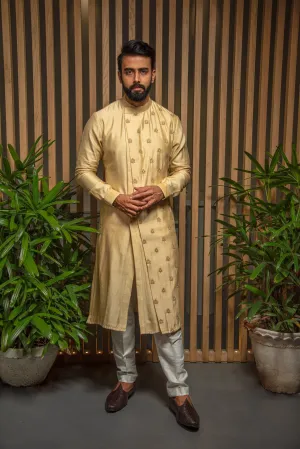 Beige Asymmetric Kurta Set