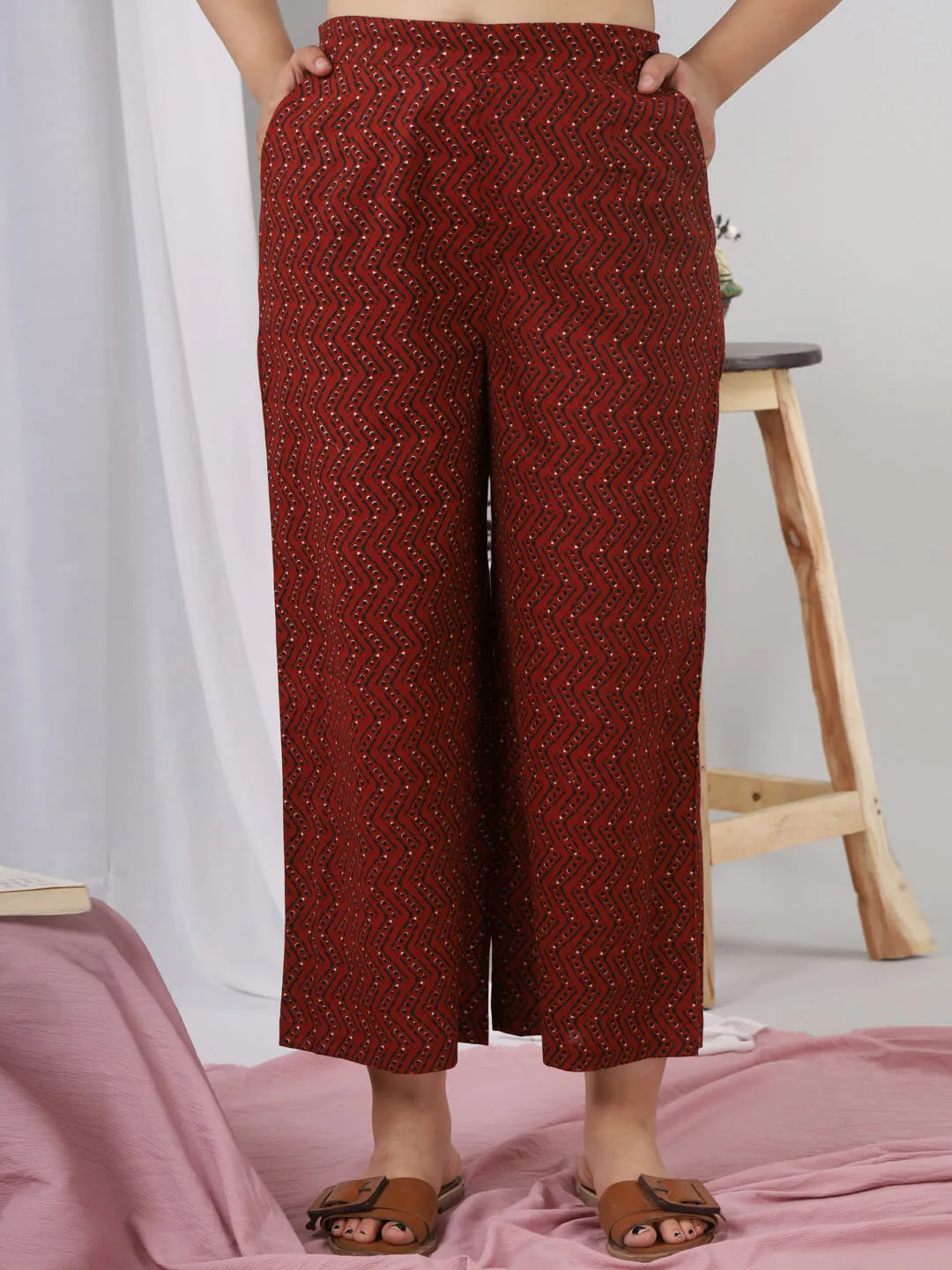 Black Hand Block Pure Cotton Lounge Wear