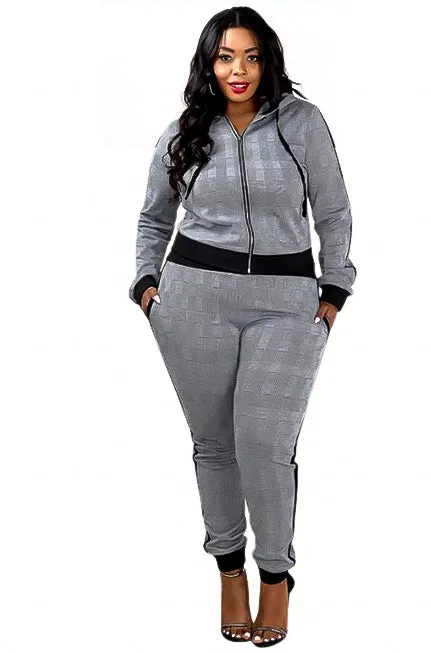 Black Plaid Jacket Jogger Set
