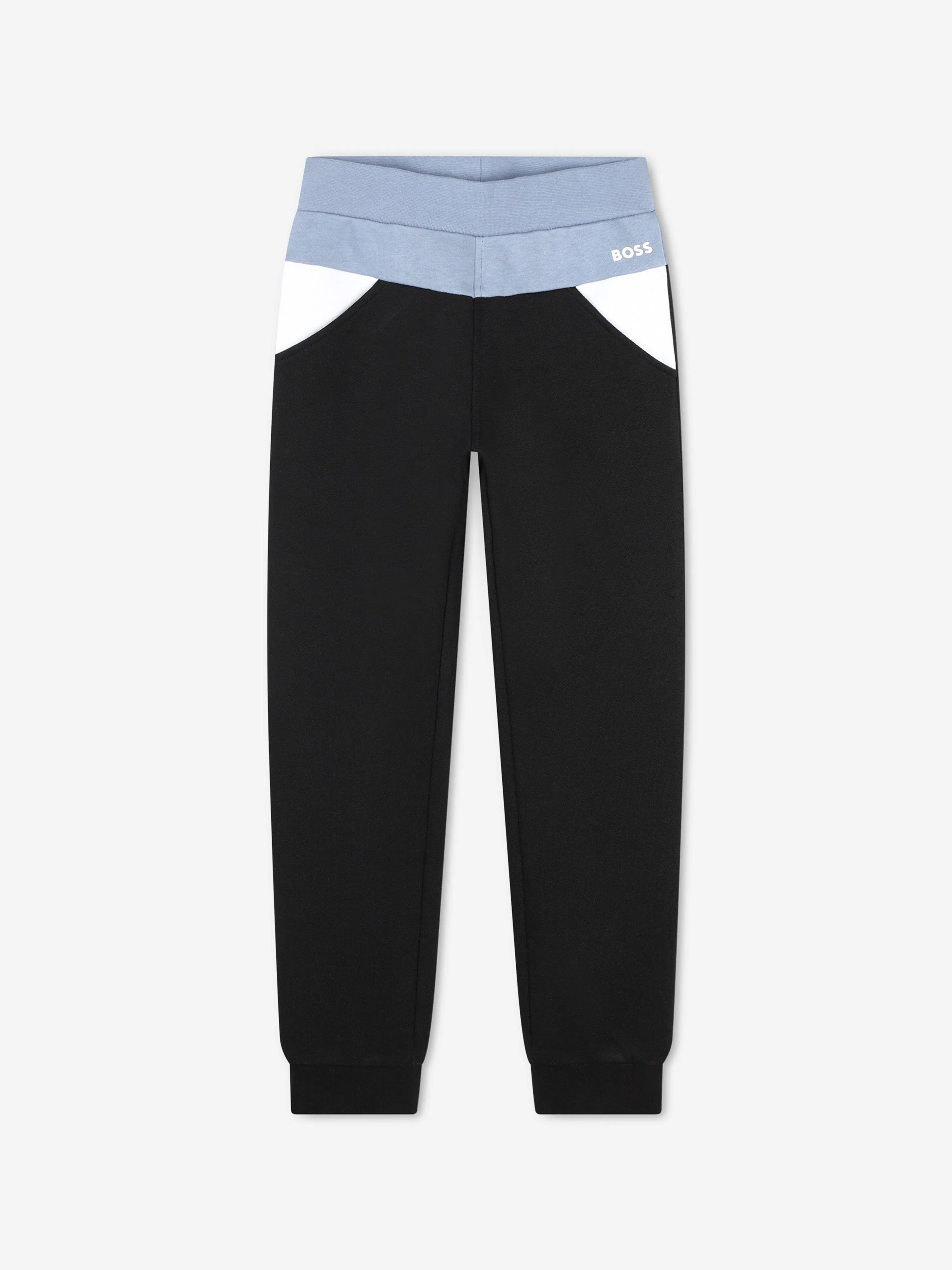 BOSS Boys Colourblock Tracksuit in Black