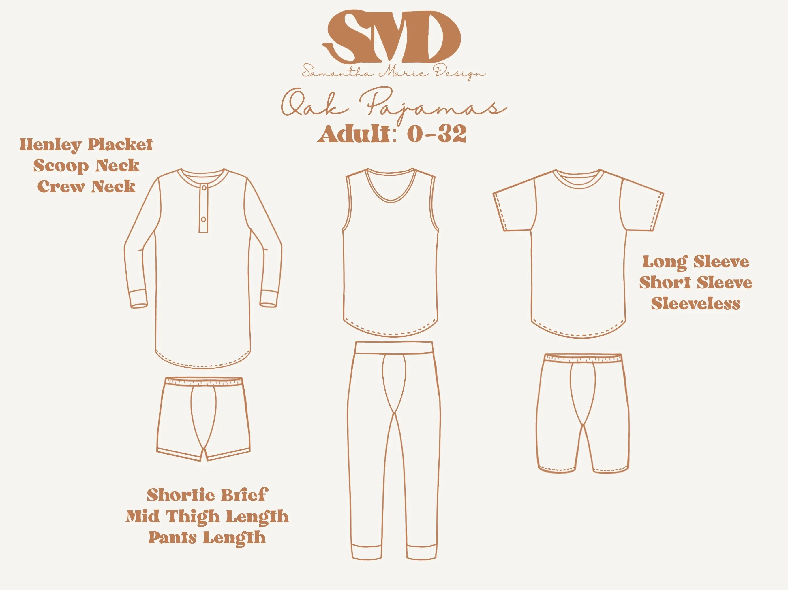 Bundle Oak Pajamas Digital Sewing Pattern