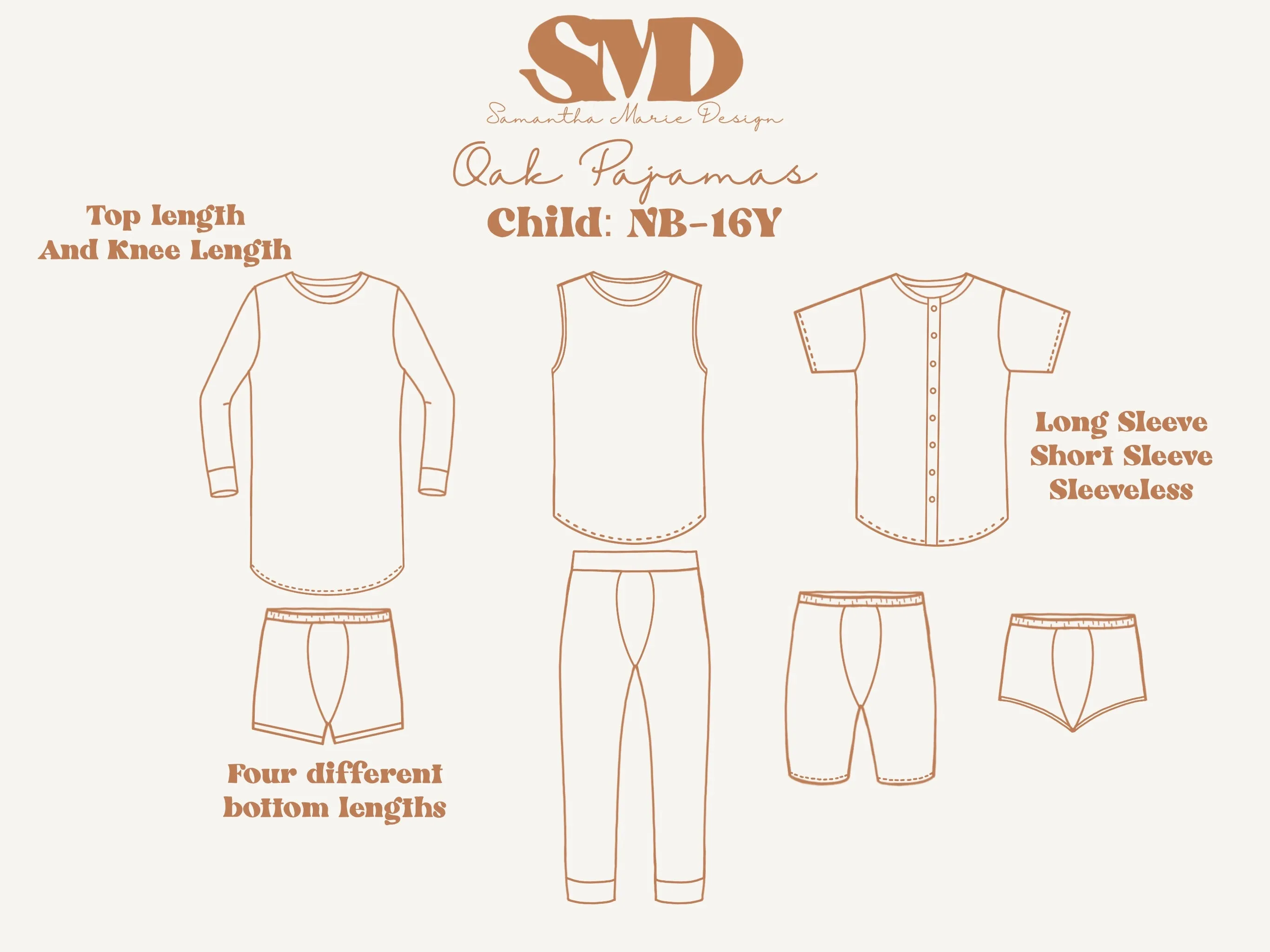 Bundle Oak Pajamas Digital Sewing Pattern