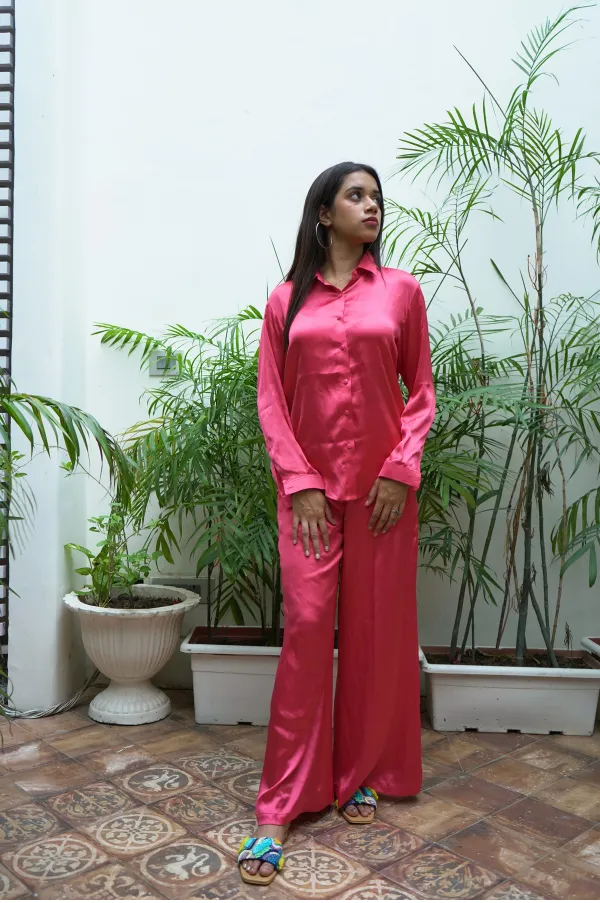 CHERRY TOMATO SATIN NIGHT SUIT