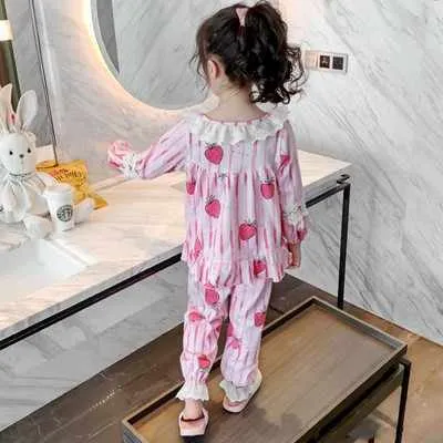 Children Spring pink Pajamas Clothing Set-طقم بيجامات أطفال