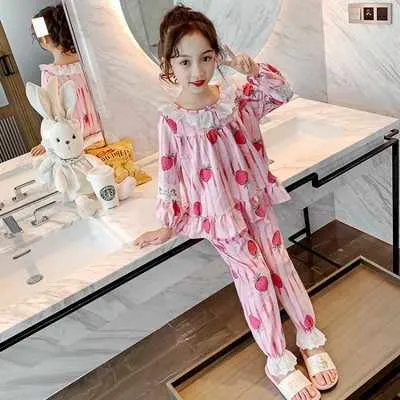 Children Spring pink Pajamas Clothing Set-طقم بيجامات أطفال