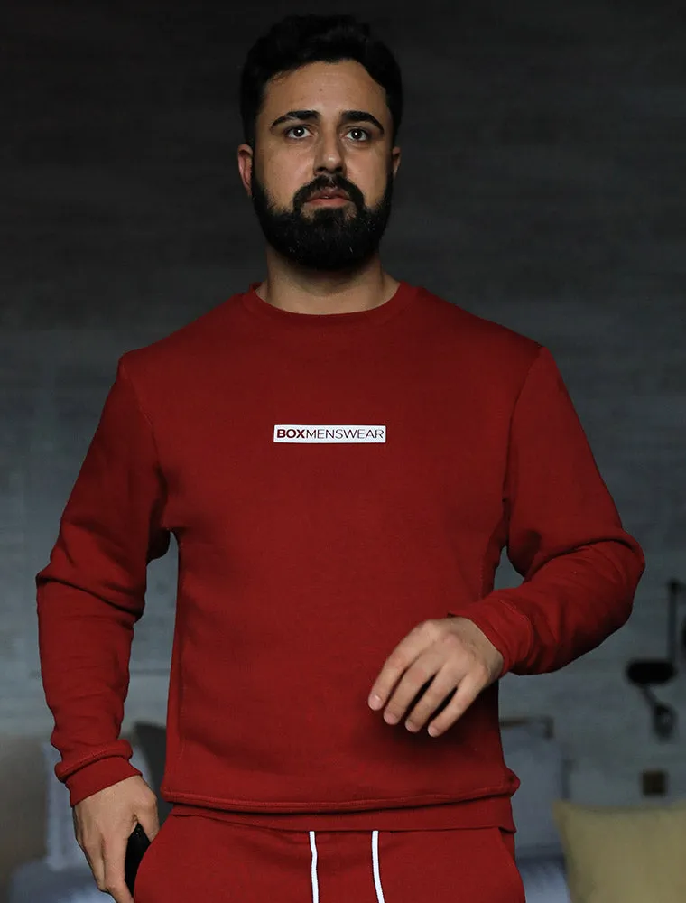 Comfort Fit: Crew Neck - Dark Red