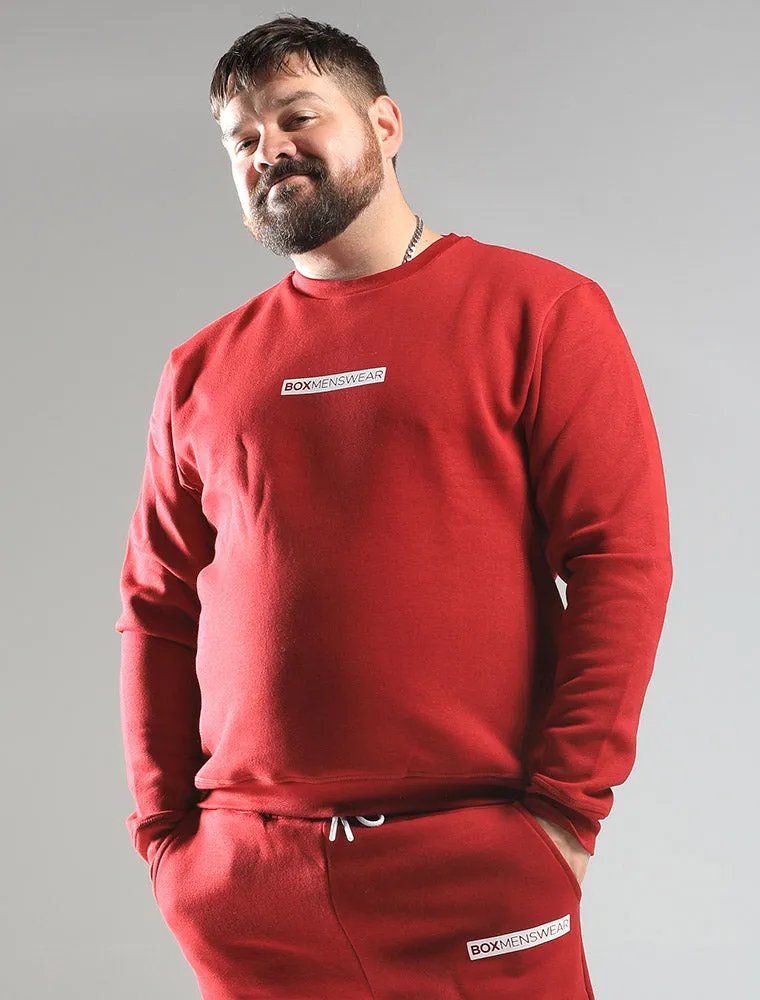 Comfort Fit: Crew Neck - Dark Red