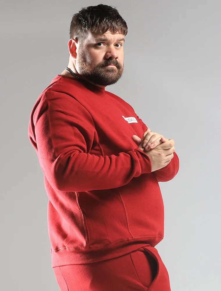 Comfort Fit: Crew Neck - Dark Red