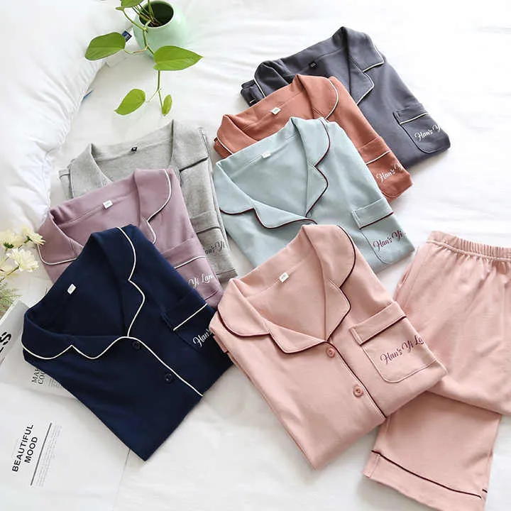 Cotton Cute Printed Pajamas Women-بيجامات نسائية قطنية