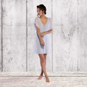 Cotton Knit and Chiffon Nightgown