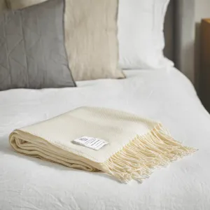 Cream Pure Merino Wool Throw