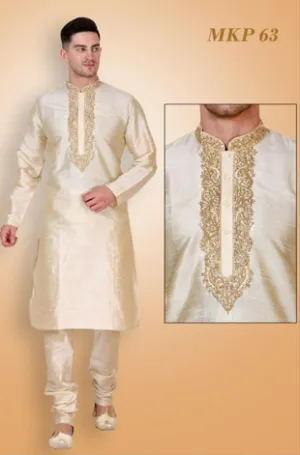 Crme Mens Embroidered Kurta Pyjama Set