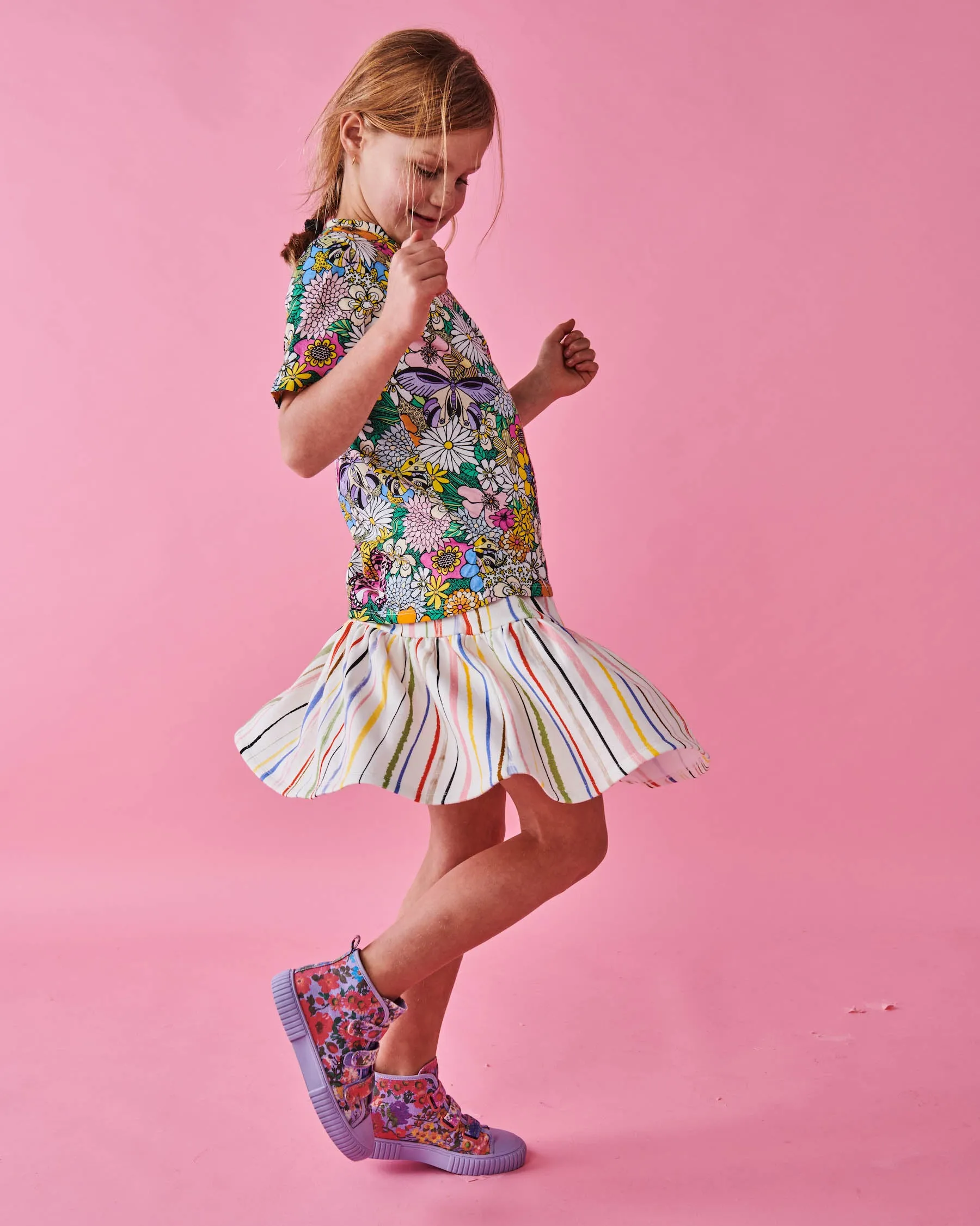 Drawn Up Organic Cotton Fleece Skirt