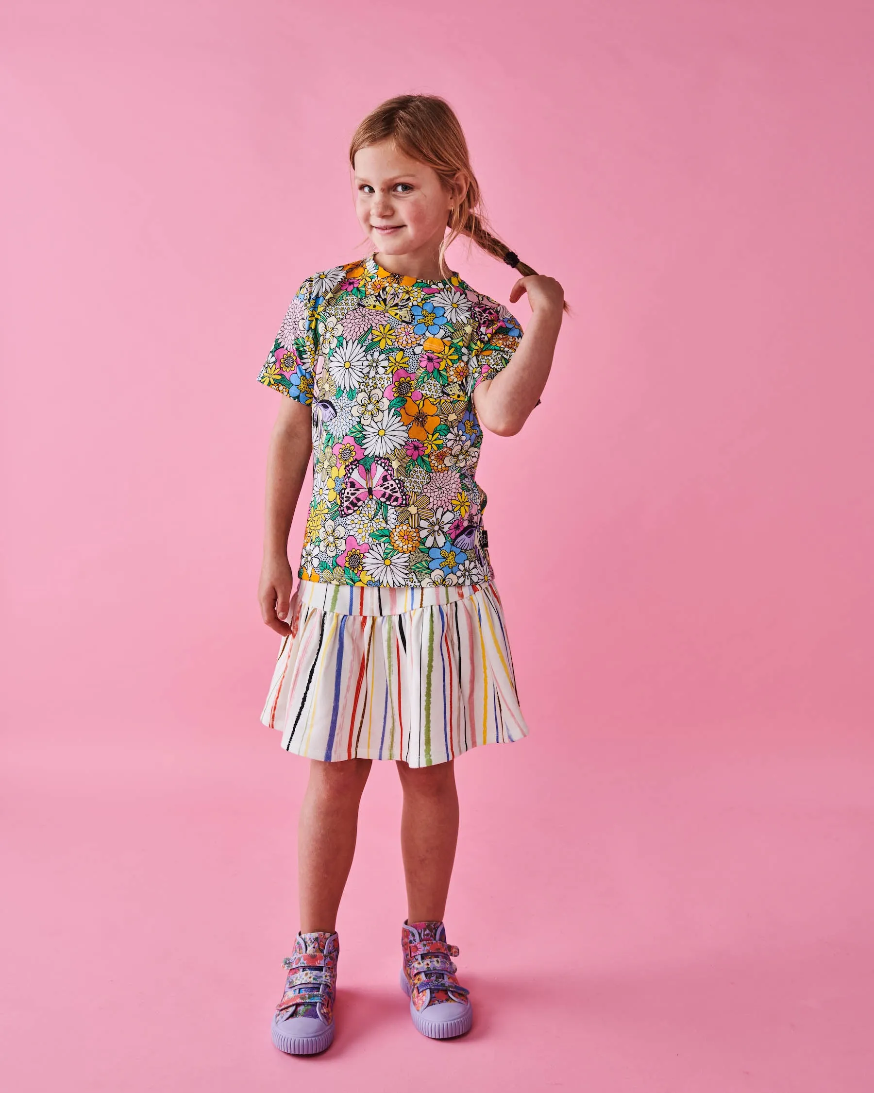 Drawn Up Organic Cotton Fleece Skirt