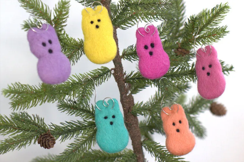 Easter Marshmallow Bunny Ornaments- Bright Colors