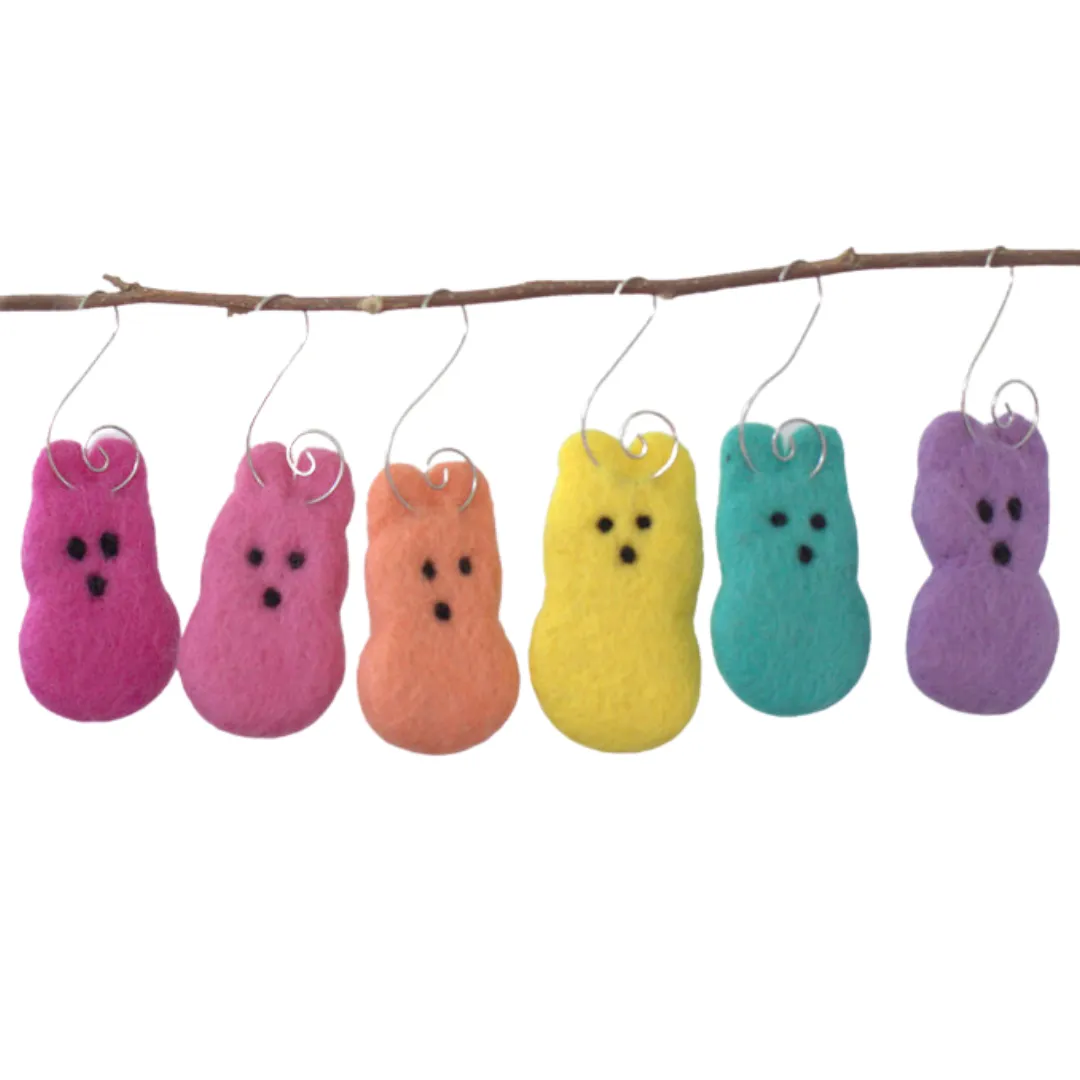 Easter Marshmallow Bunny Ornaments- Bright Colors