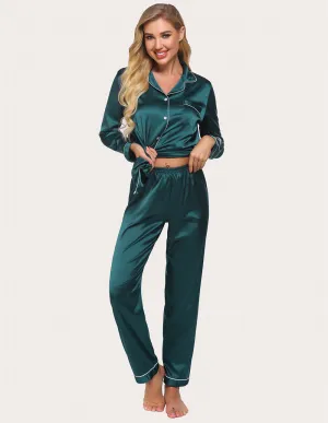 Ekouaer Satin 7Pcs Pajama Set with Eyemask and Hairband (US Only)