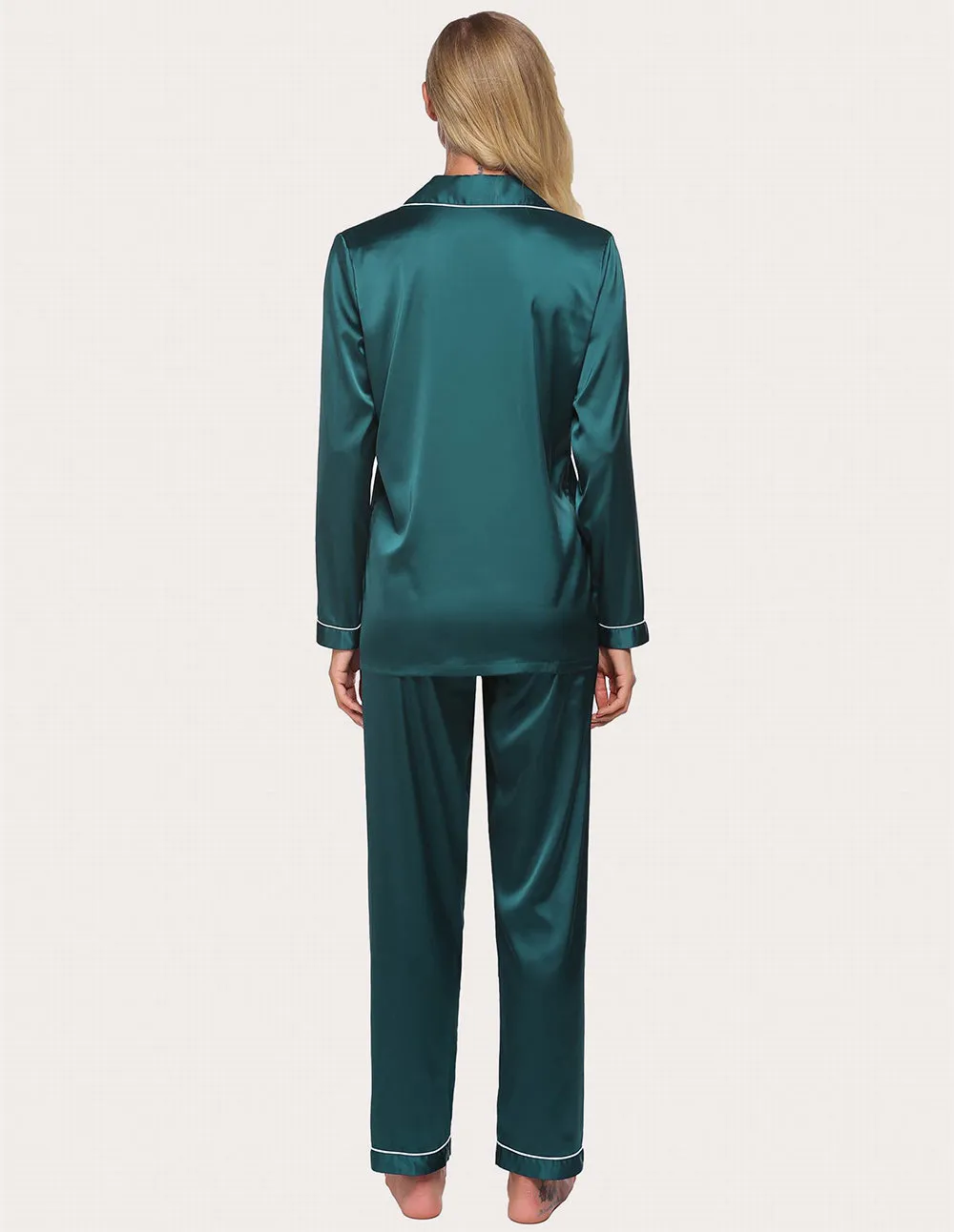Ekouaer Satin 7Pcs Pajama Set with Eyemask and Hairband (US Only)