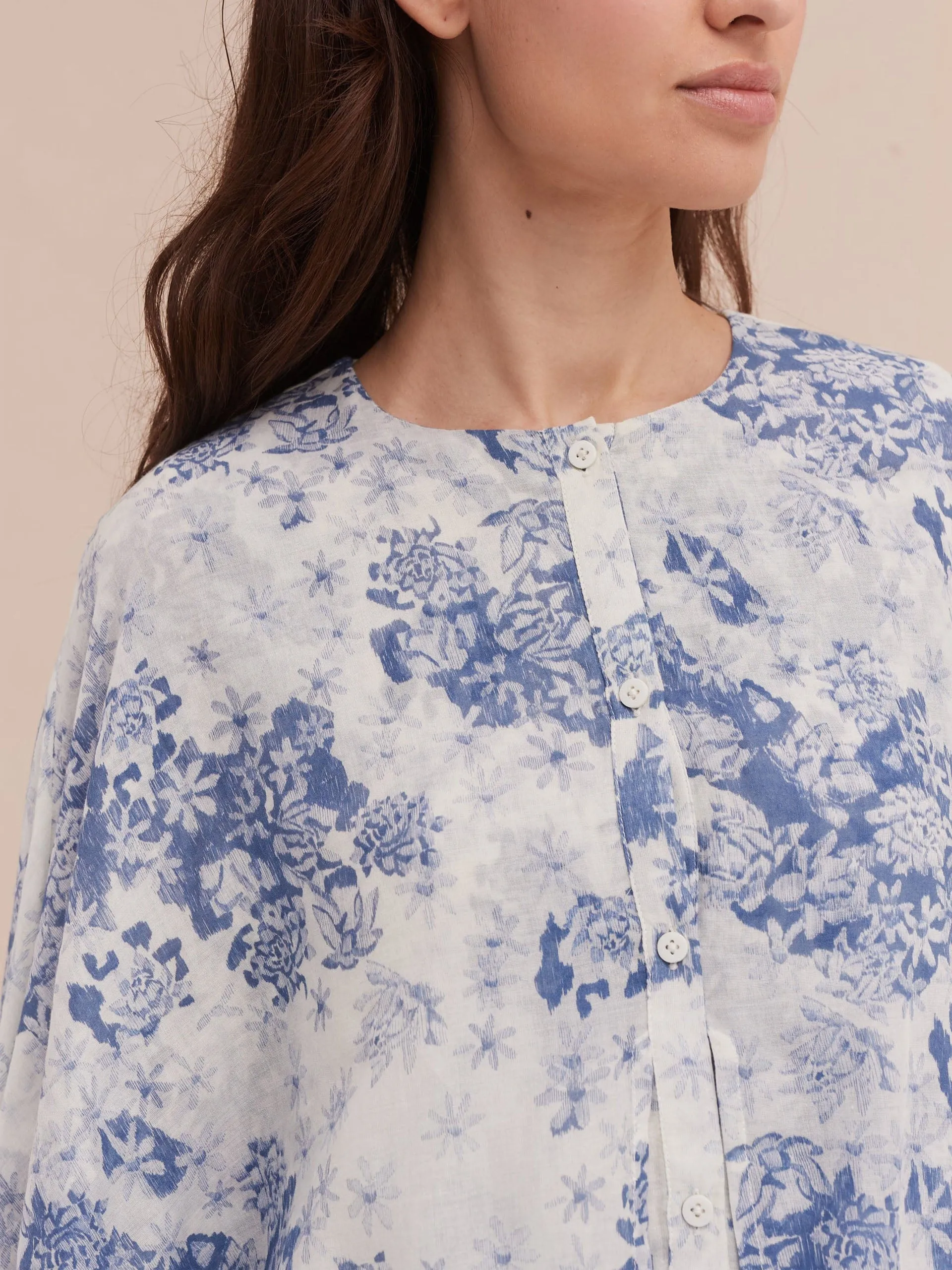 Floataway nightie flowers of time print blue
