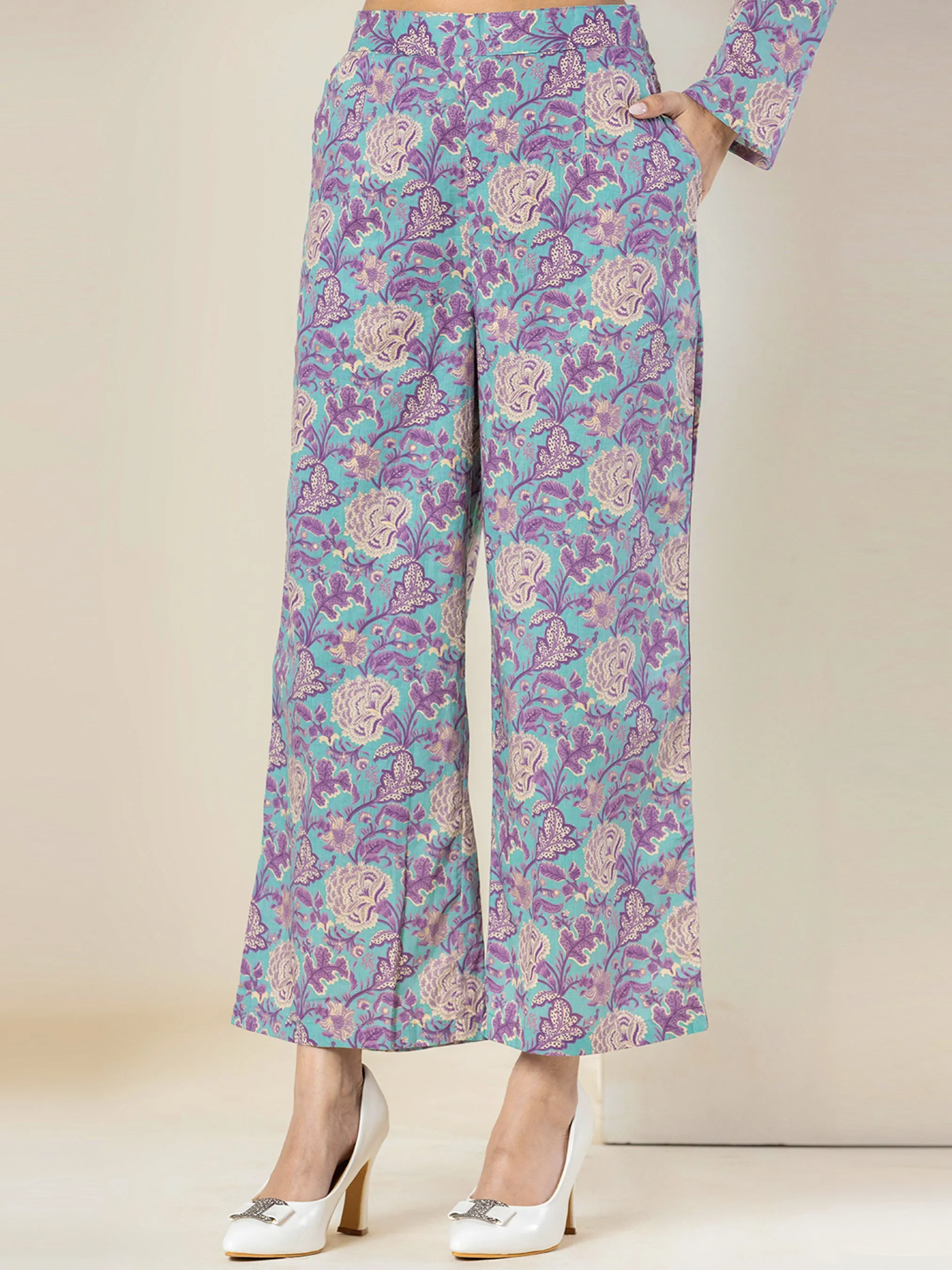 Front belt Cyan Purple Pure Cotton Jacket set of 3