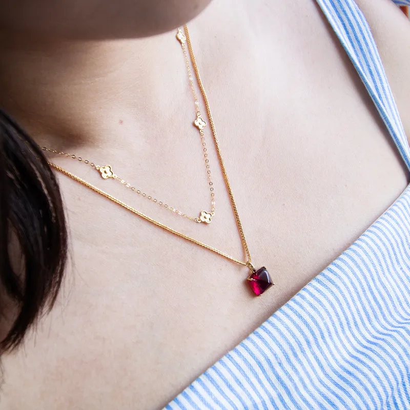 Golden Clover Cascade Necklace