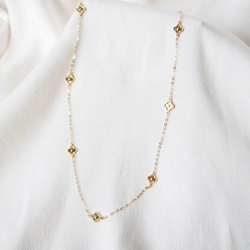 Golden Clover Cascade Necklace