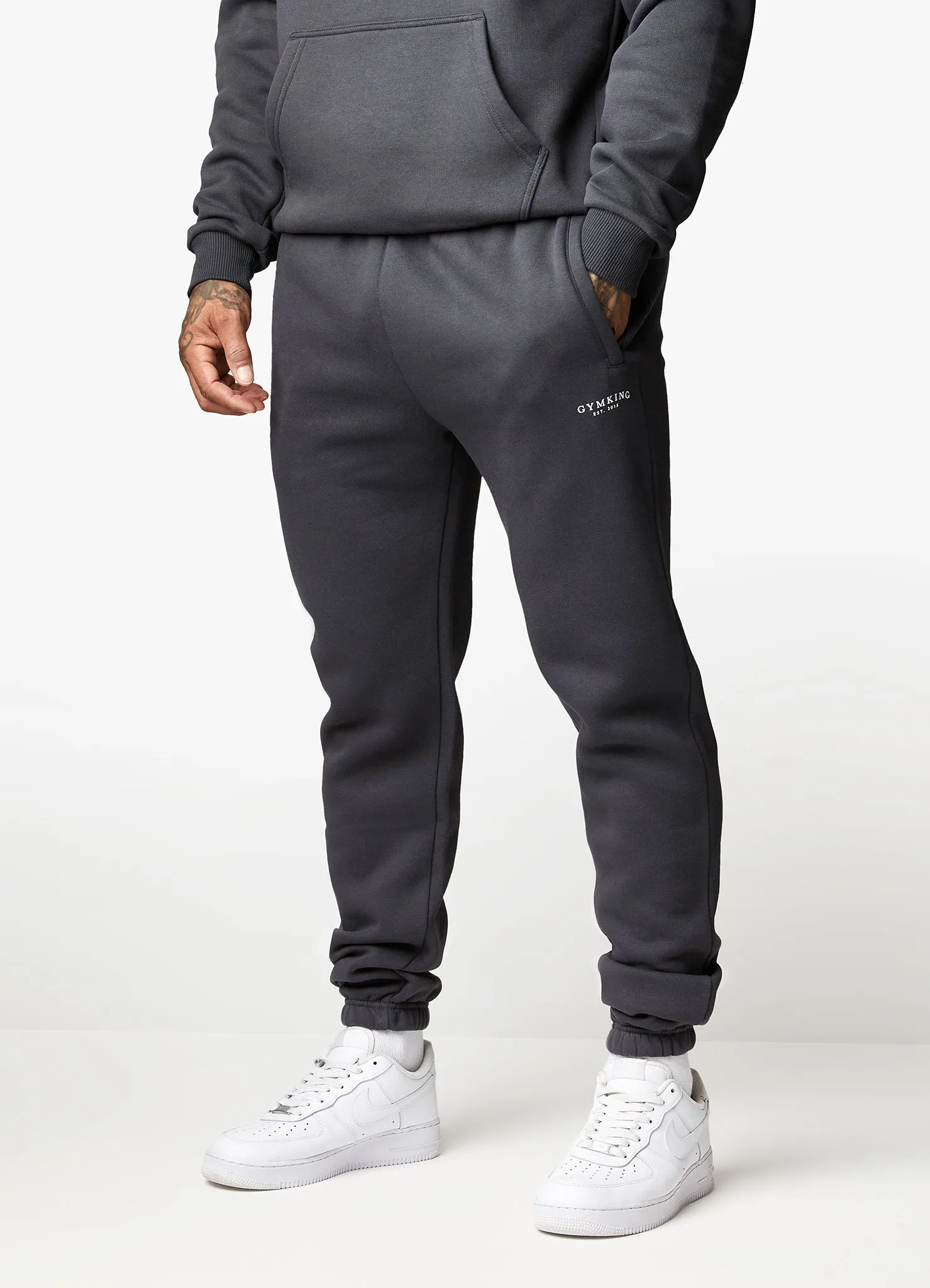 Gym King Established Hood & Jogger - Dark Pewter