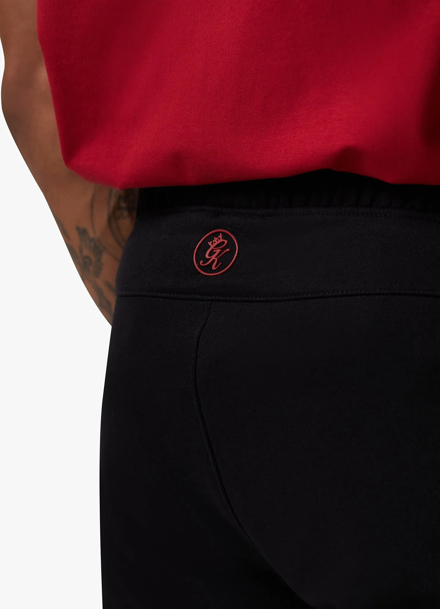 Gym King Pro Logo Fleece Tracksuit - Black/Red