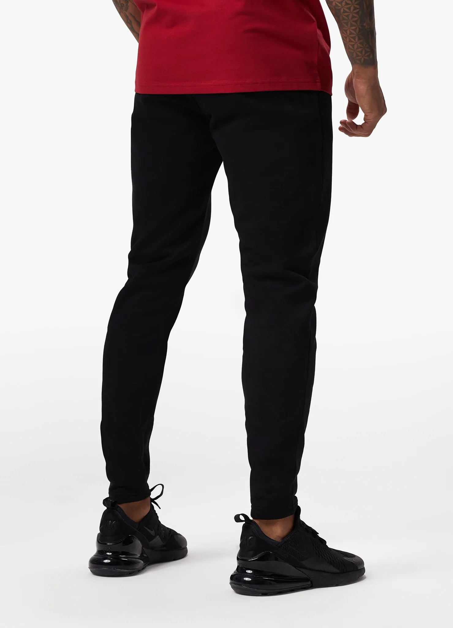Gym King Pro Logo Fleece Tracksuit - Black/Red