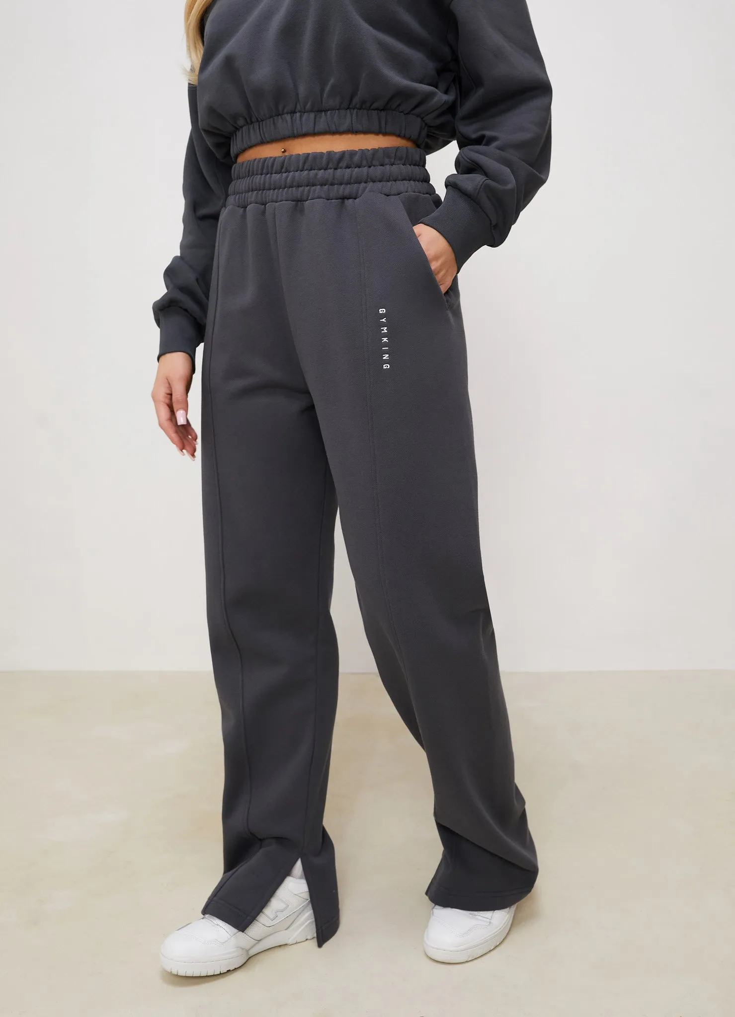 Gym King Shadow Cropped Funnel & Jogger - Shadow Grey