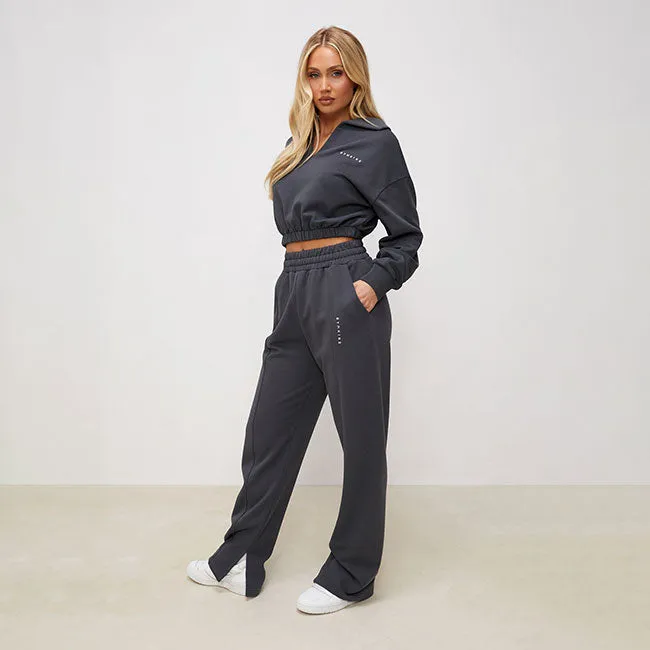 Gym King Shadow Cropped Funnel & Jogger - Shadow Grey