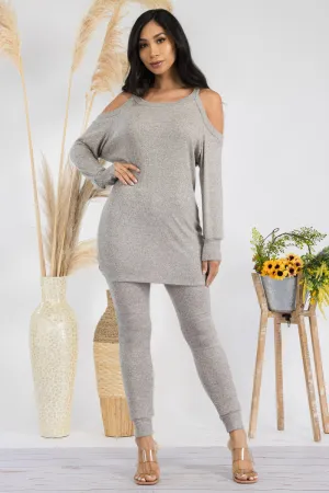 HH669R-SOLID - 2 PC TOP AND JOGGER SET