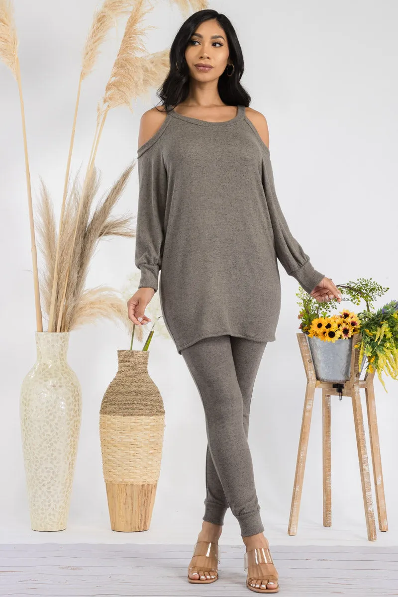 HH669X-SOLID - 2 PC TOP AND JOGGER SET