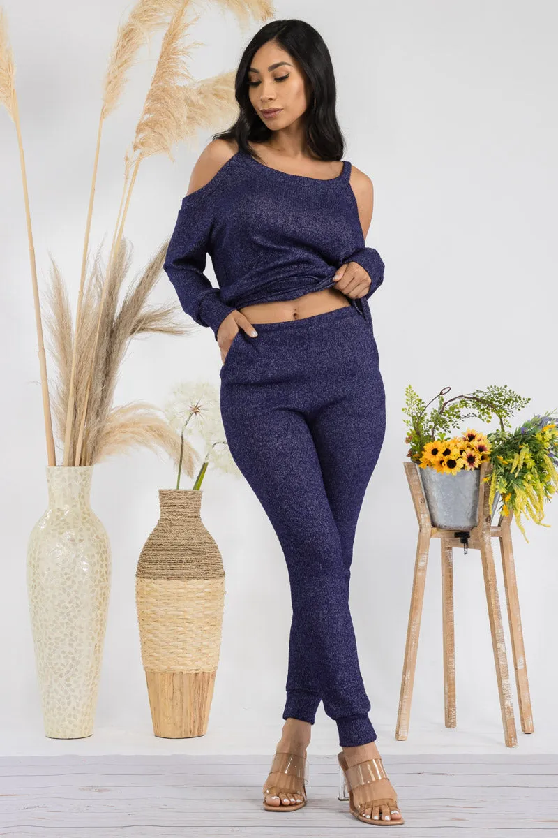 HH669X-SOLID - 2 PC TOP AND JOGGER SET