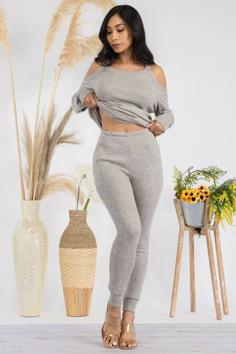 HH669X-SOLID - 2 PC TOP AND JOGGER SET