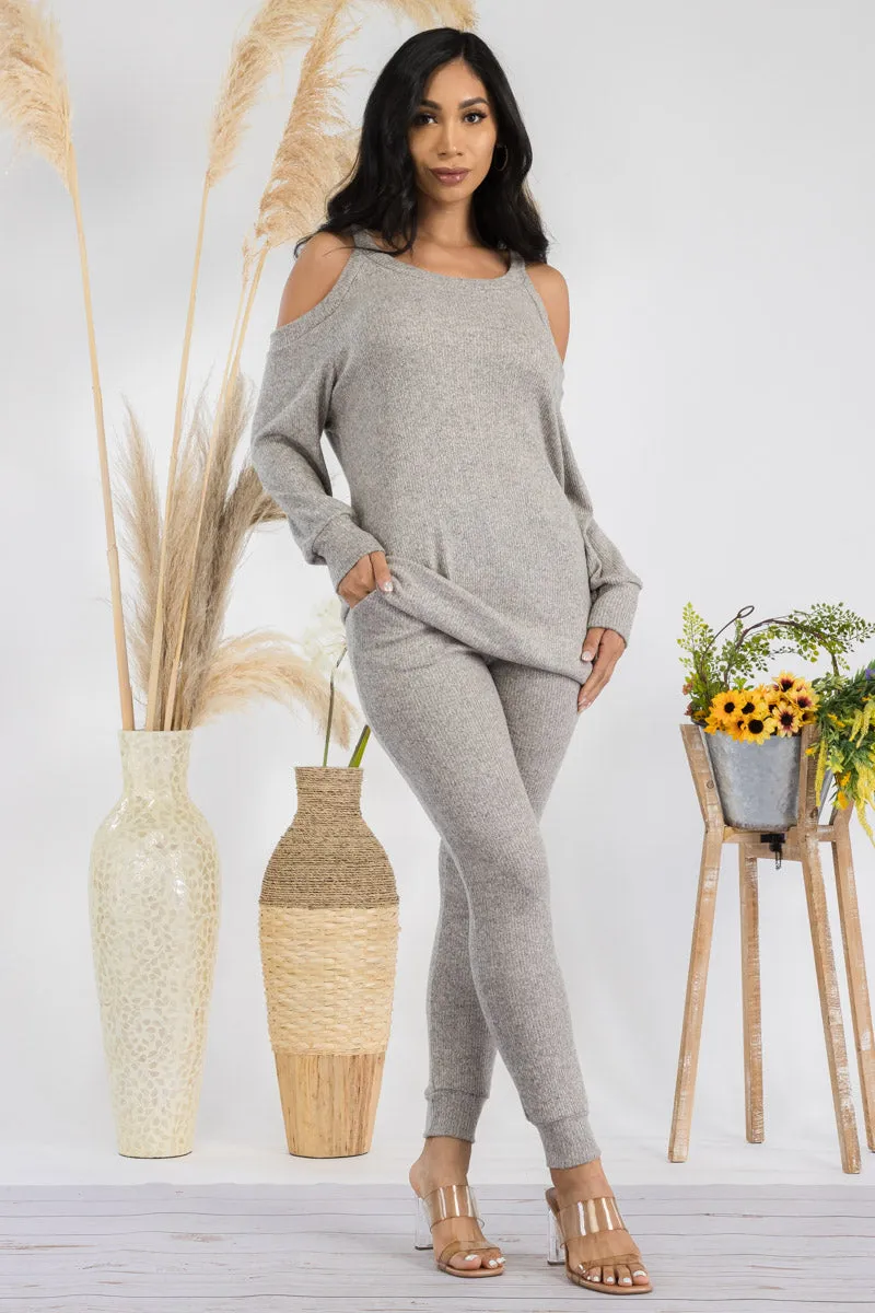 HH669X-SOLID - 2 PC TOP AND JOGGER SET