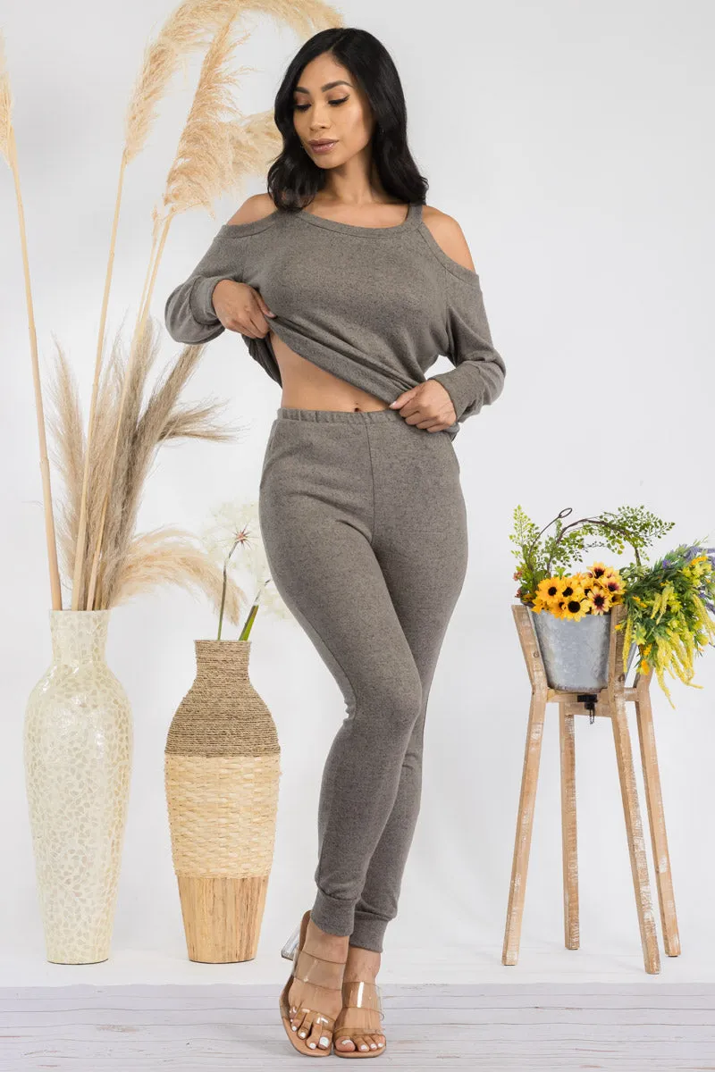 HH669X-SOLID - 2 PC TOP AND JOGGER SET