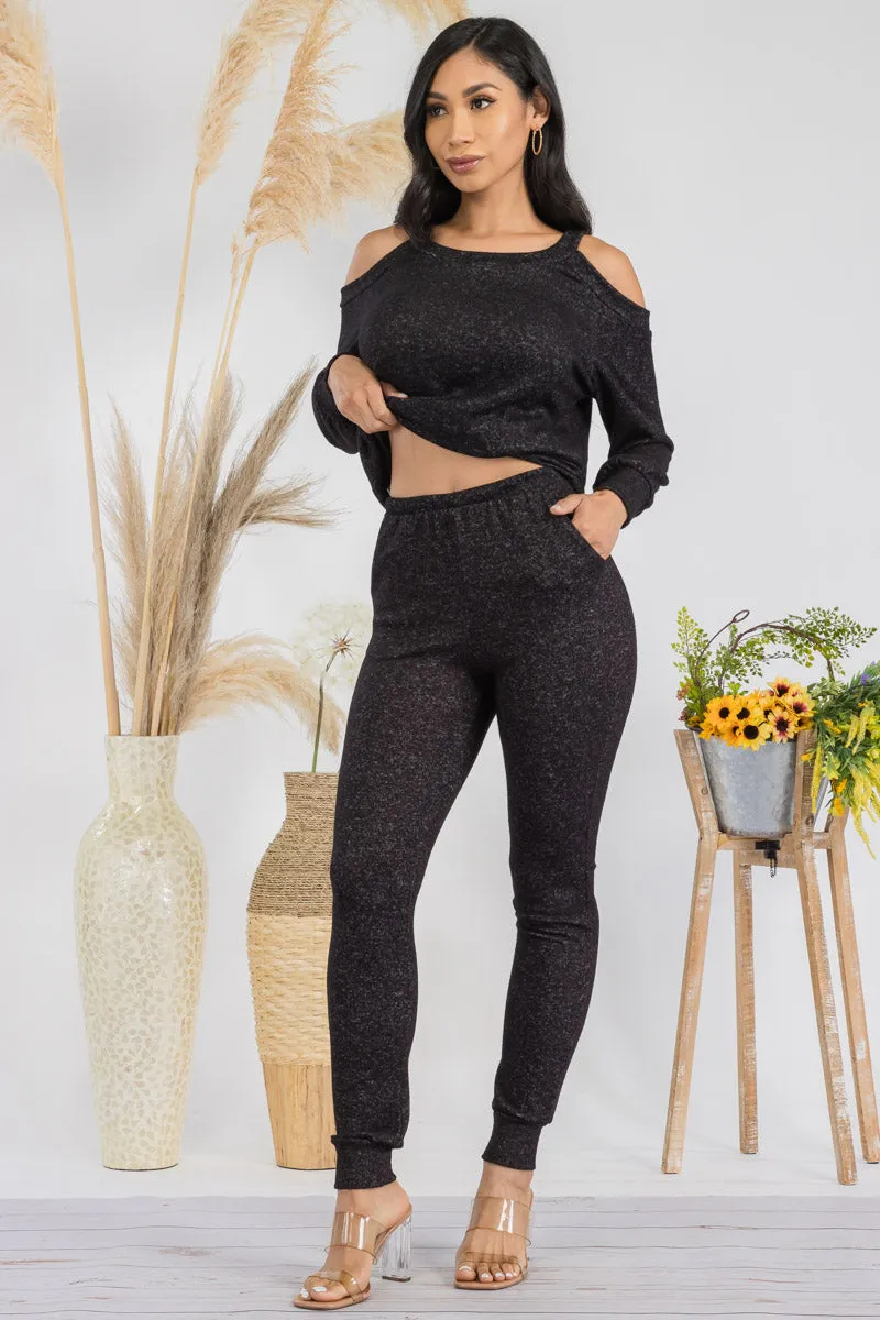 HH669X-SOLID - 2 PC TOP AND JOGGER SET