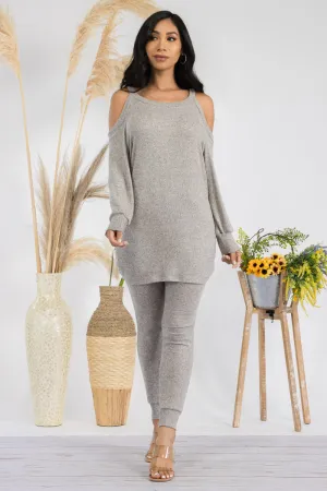 HH669X-SOLID - 2 PC TOP AND JOGGER SET