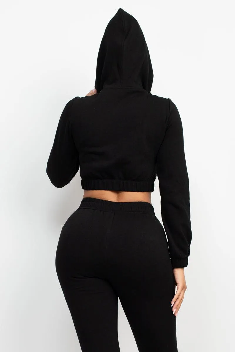 HOODED CORSET TOP & PANTS SET