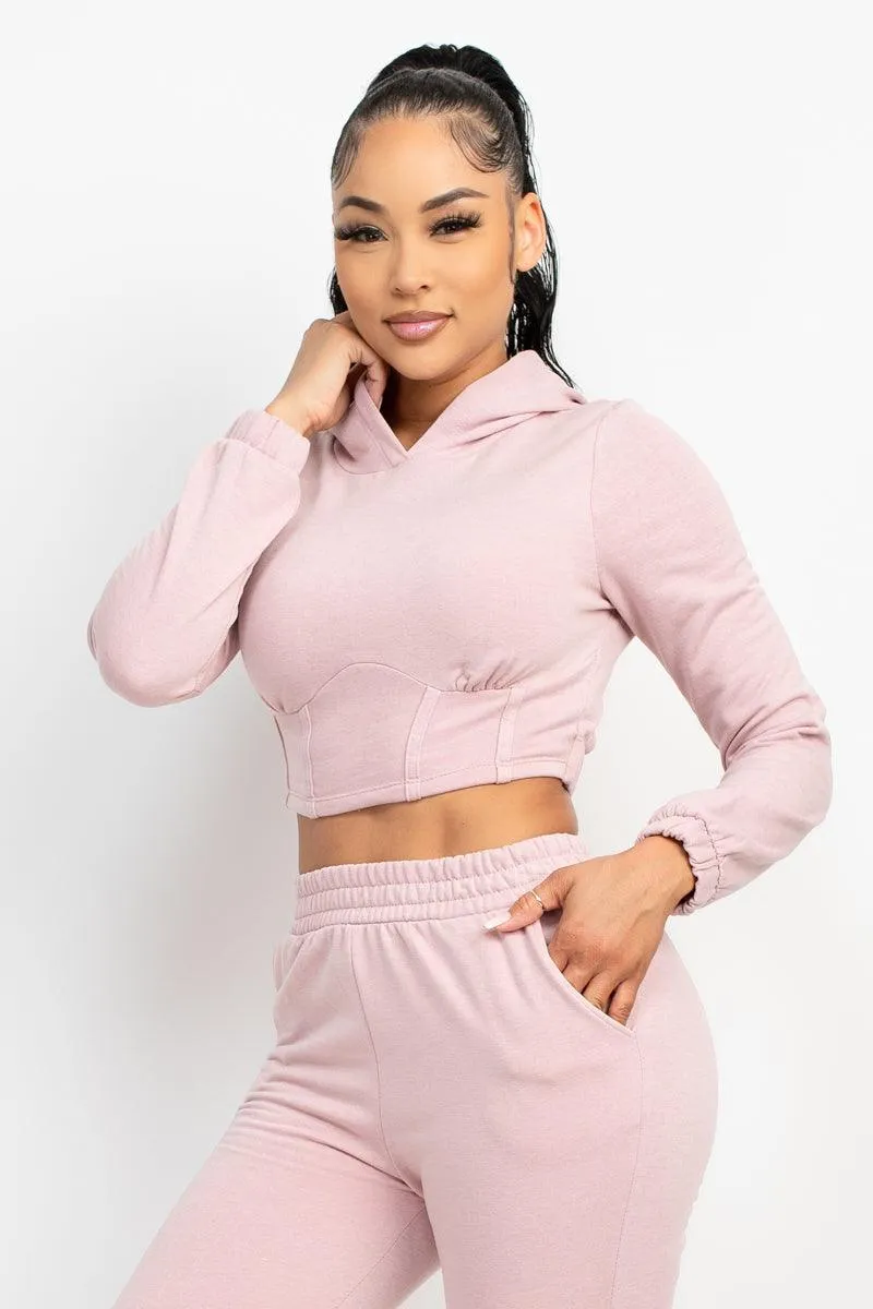 HOODED CORSET TOP & PANTS SET
